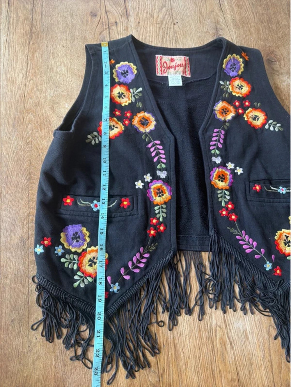 Vintage JouJou Vest Tassle Floral size medium - Picture 4 of 6